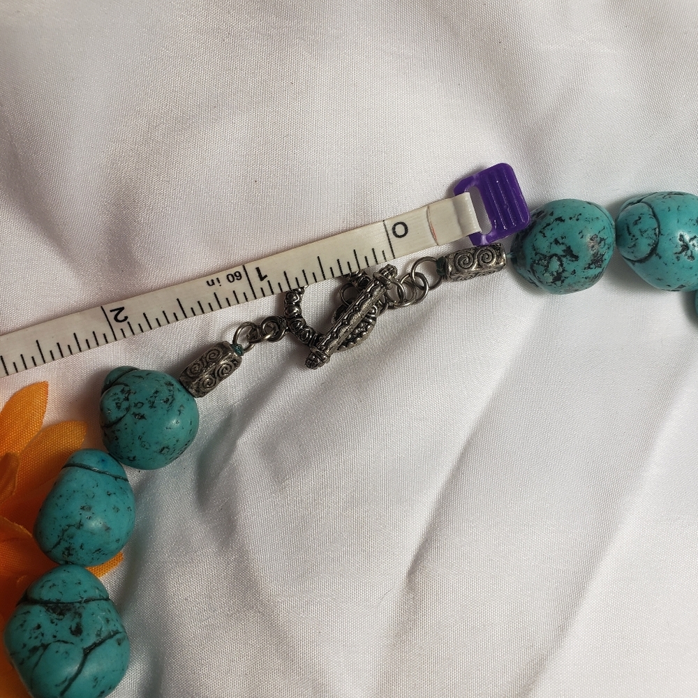 SALE!! Chunky Faux Turquoise Necklace - Picture 7 of 7